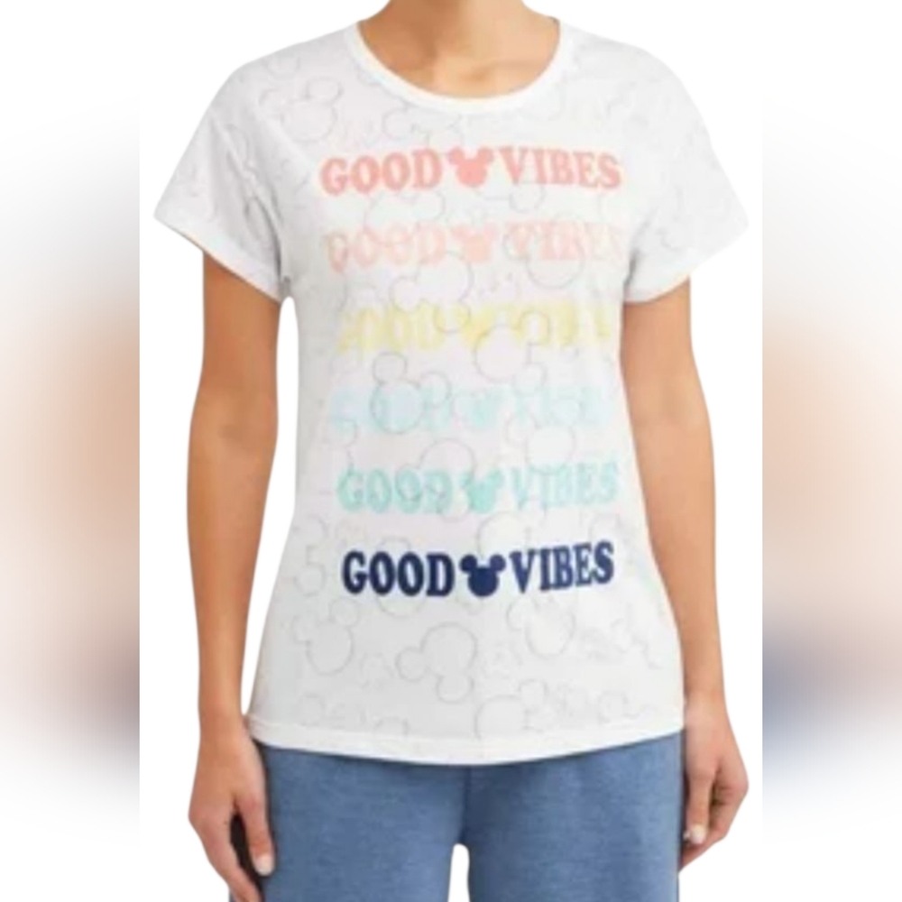 Disney Good Vibes Graphic T-Shirt Size Small